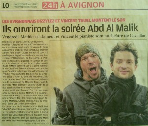 Article dans la provence mars 2013